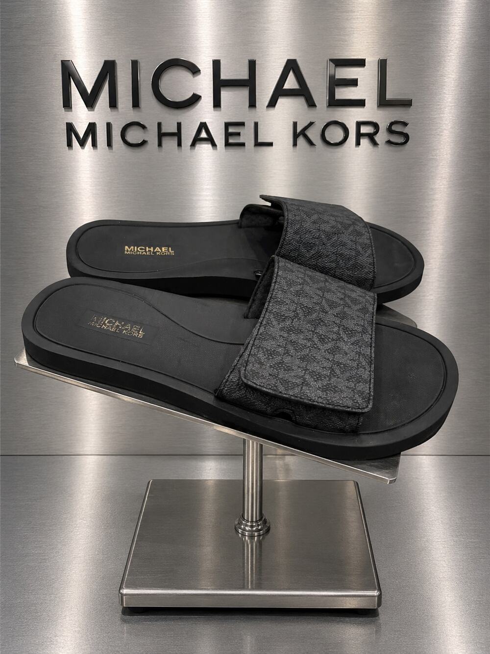 MICHAEL Michael Kors Logo Platform Slide Sandals Black Women’s 7M